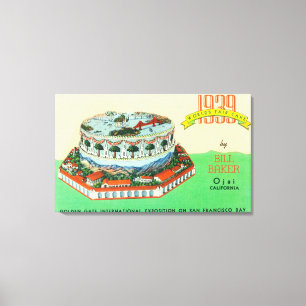 Wereldwijde Cake van Bill Baker in Ojai in 1939 Canvas Afdruk