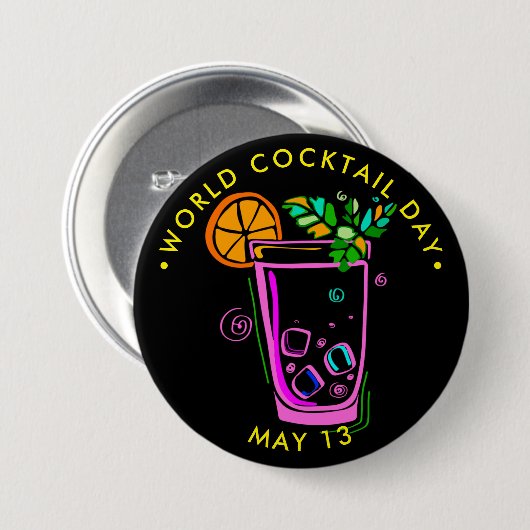 Wereldwijde Cocktail Day Ronde Button 7,6 Cm (Voorkant /achterkant)