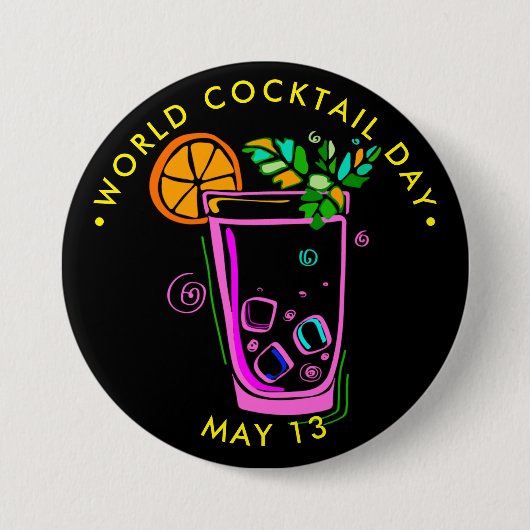 Wereldwijde Cocktail Day Ronde Button 7,6 Cm (Voorkant)