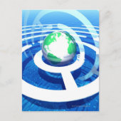 Wereldwijde communicatie, conceptuele computer 2 briefkaart (Voorkant)