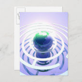 Wereldwijde communicatie, conceptuele computer briefkaart (Voorkant / Achterkant)