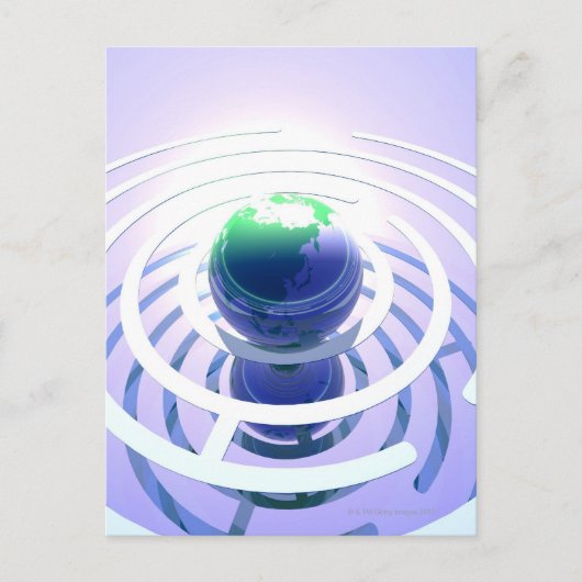 Wereldwijde communicatie, conceptuele computer briefkaart (Voorkant)