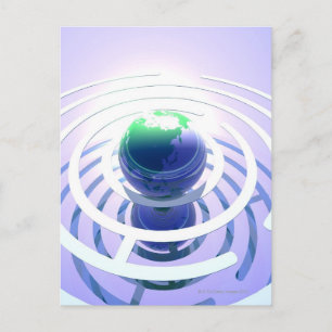 Wereldwijde communicatie, conceptuele computer briefkaart