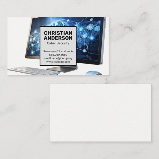 Wereldwijde computernetwerken | Technische onderst Visitekaartje (Voorkant / Achterkant)