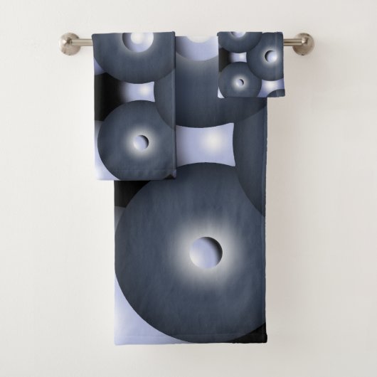 Wereldwijde concentrische cirkel orbitale Abstract Bad Handdoek (Insitu)