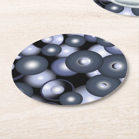 Wereldwijde concentrische cirkel orbitale Abstract Ronde Kartonnen Onderzetter (Gebogen)