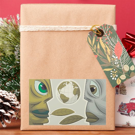 Wereldwijde creaties Aarde wordt geconfronteerd me Rechthoekige Sticker