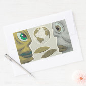 Wereldwijde creaties Aarde wordt geconfronteerd me Rechthoekige Sticker