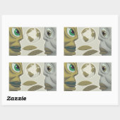 Wereldwijde creaties Aarde wordt geconfronteerd me Rechthoekige Sticker (Vel)