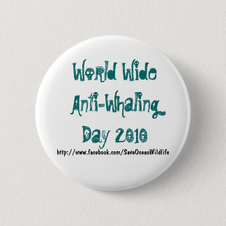 Wereldwijde dag tegen de walvisvangst 2010 ronde button 5,7 cm