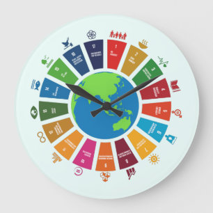 Wereldwijde doelen VN 2030 vierkante wandklok