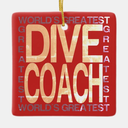 Wereldwijde duikcoach keramisch ornament (Voorkant)