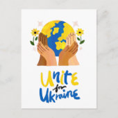 Wereldwijde eenheid voor Oekraïne Briefkaart (Voorkant)