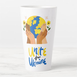 Wereldwijde eenheid voor Oekraïne Latte Mok