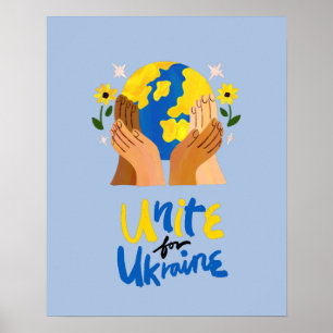 Wereldwijde eenheid voor Oekraïne Poster