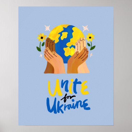 Wereldwijde eenheid voor Oekraïne Poster (Voorkant)