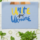 Wereldwijde eenheid voor Oekraïne Theedoek (Gevouwen)