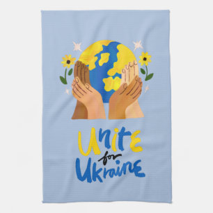 Wereldwijde eenheid voor Oekraïne Theedoek