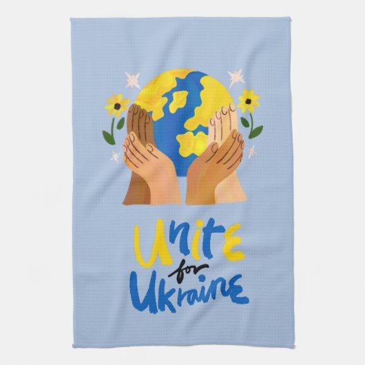 Wereldwijde eenheid voor Oekraïne Theedoek (Verticaal)