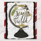 Wereldwijde feestdag roze en rode feest wijn etiket (Enkel label)