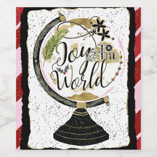 Wereldwijde feestdag roze en rode feest wijn etiket (Enkel label)