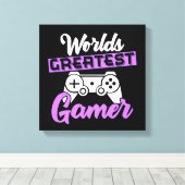 Wereldwijde gamercanvas afdrukken (Insitu (Houten vloer))
