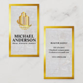 Wereldwijde gebouwen | Marmer | Goudgrens Visitekaartje (Voorkant / Achterkant)