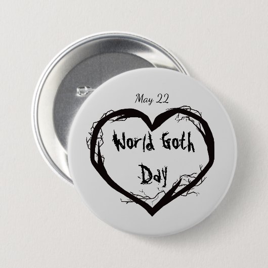 Wereldwijde Gothic Dag Button met dode bijkantoren (Voorkant /achterkant)