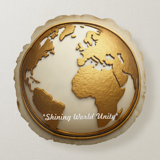 Wereldwijde Gouden Vonk Rond Kussen (Voorkant)