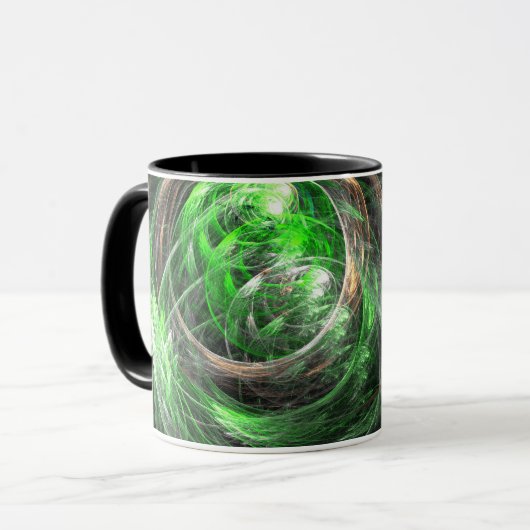Wereldwijde groene Abstracte koffie-Mok Mok (Voorkant links)