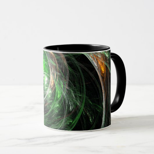 Wereldwijde groene Abstracte koffie-Mok Mok (Voorkant rechts)