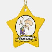 WERELDWIJDE GROOTSTE GROTE CARTOON OUD MAN KERAMISCH ORNAMENT (Links)