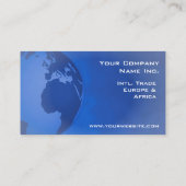 Wereldwijde Handel Azië Branch Kantoor Corporate Visitekaartje (Achterkant)