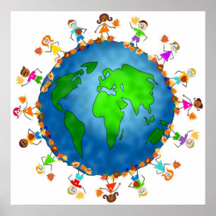 Wereldwijde Herfst Kinderen Poster