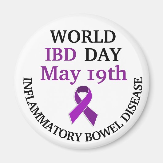 Wereldwijde IBD Day Awareness Ribbon Magneet (Voorkant)