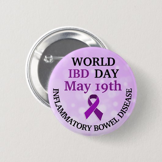 Wereldwijde IBD Day Awareness Ribbon Ronde Button 5,7 Cm (Voorkant /achterkant)