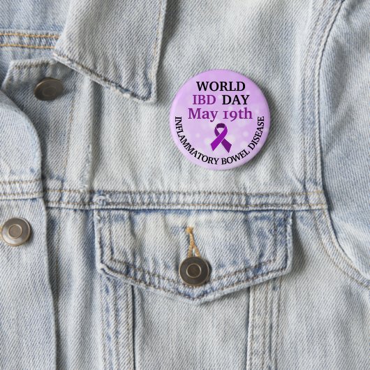 Wereldwijde IBD Day Awareness Ribbon Ronde Button 5,7 Cm (In situ)