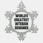 Wereldwijde interieurontwerper tin sneeuwvlok ornament (Voorkant)