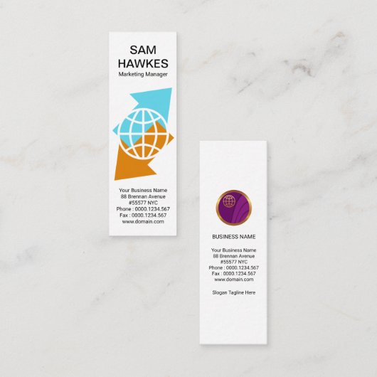 Wereldwijde internationale invoer van Pijl Mini Visitekaartje (Voorkant / Achterkant)