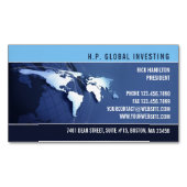 Wereldwijde internationale kaart magnetisch visitekaartje (Voorkant)