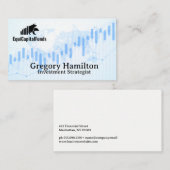 Wereldwijde kaart | Candle Stick Stock Graph Visitekaartje (Voorkant / Achterkant)