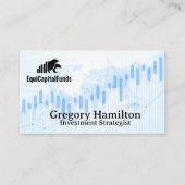 Wereldwijde kaart | Candle Stick Stock Graph Visitekaartje (Voorkant)