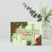 Wereldwijde kerstboomwensen feestdagenkaart (Staand voorkant)