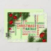 Wereldwijde kerstboomwensen feestdagenkaart (Voorkant / Achterkant)