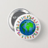 Wereldwijde kerstKinderen Ronde Button 5,7 Cm (Voorkant /achterkant)
