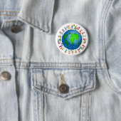 Wereldwijde kerstKinderen Ronde Button 5,7 Cm (In situ)