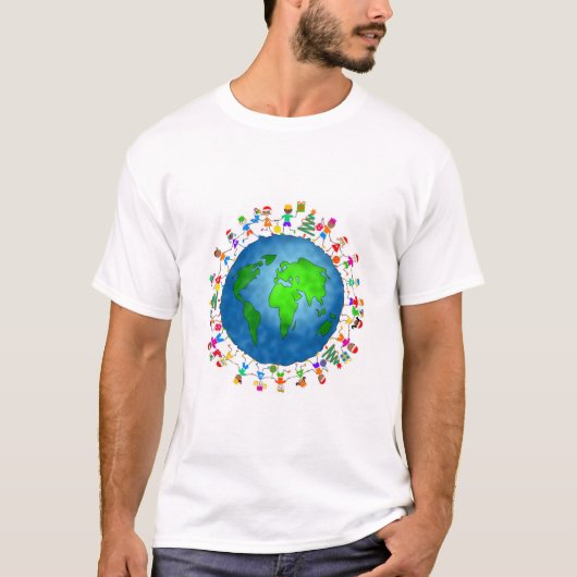 Wereldwijde kerstKinderen T-shirt (Voorkant)