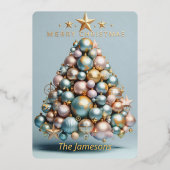 Wereldwijde Kerstmis Folie Feestdagenkaart (Voorkant)