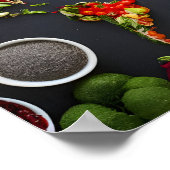 Wereldwijde Keukens Kaart: Top Uitzicht van Wereld Poster (Hoek)