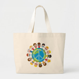 Wereldwijde kinderen grote tote bag